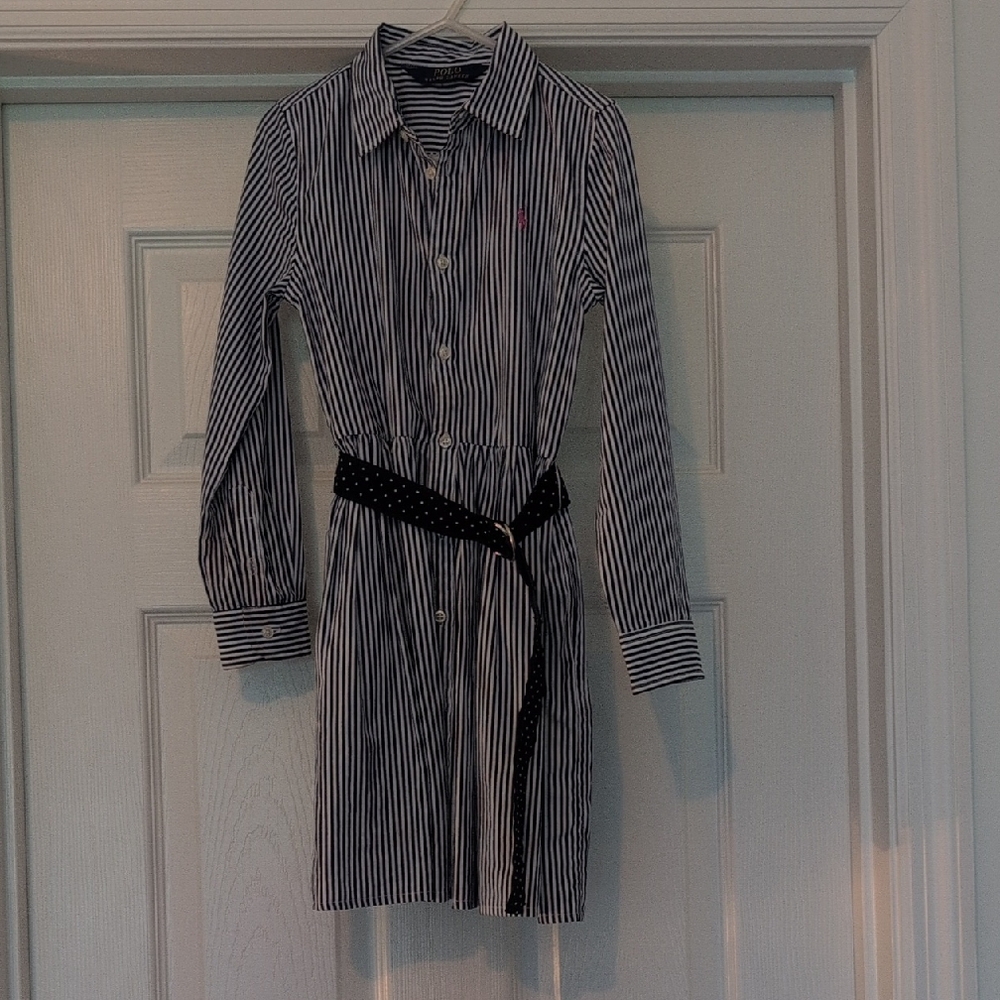 Ralph Lauren Navy and White Striped Shirt